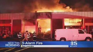 SAN LEANDRO FIRE: Firefighters battled a 3-alarm commercial building blaze in San Leandro