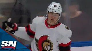 Senators Sniper Tim Stutzle Whips One Home Off A Wicked Slap Pass To Even The Score