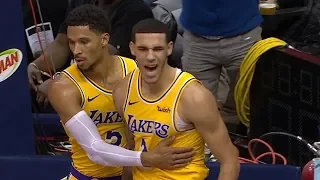 John Wall Rejects Lonzo Ball at the Rim, Lonzo Not Happy - Lakers vs Wizards | Dec 16, 2018
