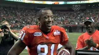 Geroy Simon becomes the CFL's All-Time Leading Receiver - June 29, 2012