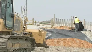 Crews fix beach erosion for second time this season in North Wildwood, New Jersey