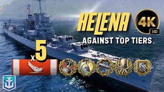 Cruiser HELENA WoWs Against TOP TIERS - World of Warshıps: AMAZING CARRY#wows #worldofwarships