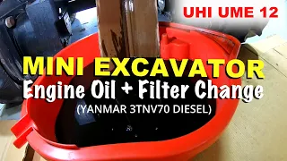 Mini Excavator _Engine Oil + Filter Change _UHI UME12 #diyworkshop