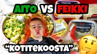 1€ AITO VS 1€ FEIKKI PERUNASALAATTI - Saako halvalla hyvää?