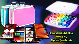 Drawing gift set in new market, unicorn,miya himi gouache paint, Ustadji vlogs tv