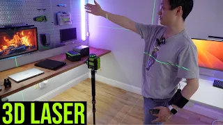 It covers the whole room! 360-degree view of the Huepar 3D Laser Level with 12 Lines (HM03CG)
