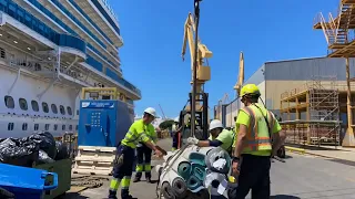 Time-lapsed logistics day at Cadiz, Spain. M/v Carnival Venezia (ex-Costa Venezia)