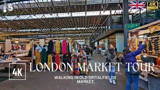 Old Spitalfields Market Walking Tour February 2023 | Central London Virtual Walk Liverpool Street 4K