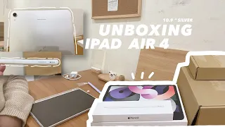 Unboxing 📦 |  iPad Air 4  (silver) + accessories ʕ•ᴥ•ʔ | แกะกล่องไอแพดแอร์ จาก Apple store online