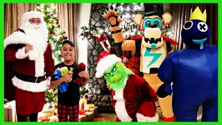 Grinch Turns Santa into a Toy | Blue and Freddy | pretend play with Deion's Playtime Skits