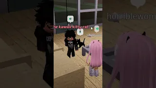 KAWAII E-KITTEN MEOWS FOR MOMMY 🥵 in Roblox Da Hood Voice Chat #shorts #roblox