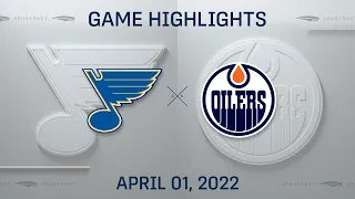 NHL Highlights | Blues vs. Oilers - Apr. 1, 2022