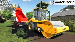 Farming Simulator 19 - VOLVO SD-115 ROAD COMPACTOR Construction Of A New Road