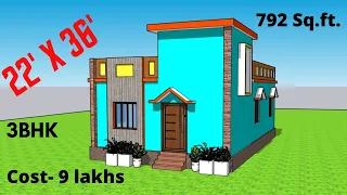 22x36 Village House Plan !! 22*36 Ghar ka Naksha !! 22x36 House design.