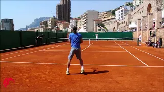 Monfils & Dolgopolov Insane Hitting - Tennis Court Level View