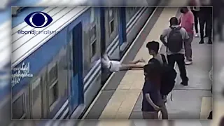 Mulher cai em linha de trem em movimento na Argentina