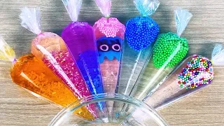 Making Clear Crunchy Slime With Piping Bags | Satisfying Clear Crunchy Slime, ASMR Slime