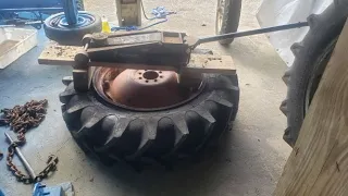 How to change a tractor tire and rim