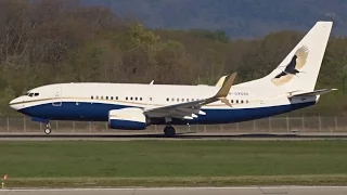 [FullHD] Private Boeing 737-700BBJ takeoff at Geneva/GVA/LSGG
