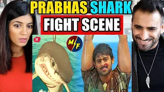 PRABHAS Fighting With Shark Scene REACTION!! | Telugu Movie Fight Scene | Chatrapathi | SS Rajamouli