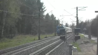 Электровозы ЭП1М-509 и ЭП1М-507 с пассажирскими поездами
