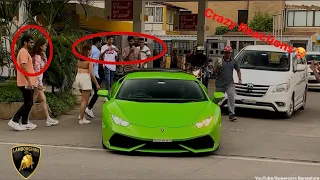 Lamborghini Huracan lp610-4🥵|Crazy Reactions|Acceleration💥| Supercars in India 🇮🇳 #supercars