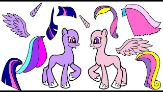 My little pony all the Alicorns getting dressed up for a royal party- Paper dolls dressing up game