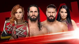 WWE Raw Seth Rolins and Backy Lynch Vs Andrade and Zelina Vega Full Match 8 july 2019 Full HD