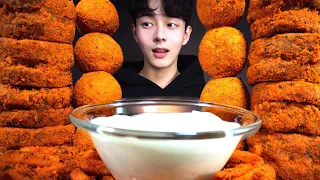 ASMR MUKBANG BHC사이드 핫뿌링치즈볼 멘보샤  파티 먹방/ BHC SIDE&CHICKEN CHEESE BALL FRIED SHRIMP EATING SOUND