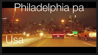 Philadelphia usa night drive downtown