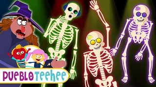 Pueblo Teehee | Cinco esqueletos locos bailando en la tumba - Canciones infantiles