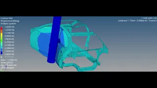 Side Pole Crash Simulation of Car - Pole is at 90 degrees