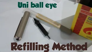 Uniball eye Refilling method 🔥🔥 | How to refill Uniball eye fine? Easiest method for students