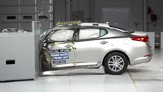 2012 Kia Optima driver-side small overlap IIHS crash test