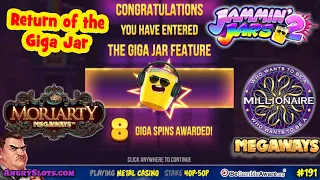 SLOTS BONUS COMPILATION: **Jammin Jars 2 Giga Feature**, Rick & Morty Megaways, Dinopolis & more.