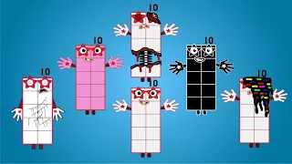 Numberblocks band (10 to 100) But  Normal Vs Phobia Vs Zombies Vs Pink Girl Vs Negative Vs Corrupted