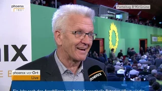 B'90/Grüne: Interview mit Winfried Kretschmann auf der Bundesdelegiertenkonferenz am 12.11.2016