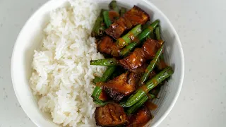 You won't believe it how DELICIOUS is this dish using FEW INGREDIENTS ! BBQ RoastPork with long bean