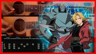 Fullmetal Alchemist Brotherhood OP 1 -  again | Acoustic Guitar Lesson [Tutorial + TAB + CHORDS]