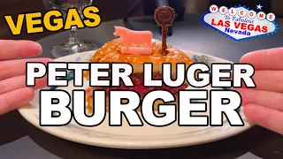 The BURGER at Peter Luger Steakhouse. Caesars Palace, Las Vegas