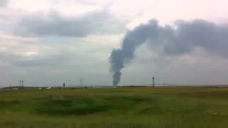 Пожар на нефтехранилище в Ангарске