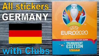 Complete GERMANY stickers in Panini Album "EURO 2020 Tournament Edition" with clubs (Euro 2021)