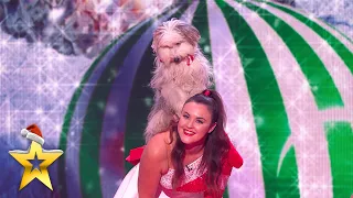 The CUTEST Christmas combo: Dancing dogs and Sign Along With Us! | BGT: Xmas