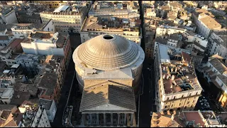 THE PANTHEON: 4K DRONE AERIAL VIEW OF THE MOST FASCINATING TEMPLE OF ANCIENT ROME.