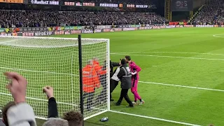 Stewards Stop Cable Tie Protester at Molineux in Wolves v Leeds Match