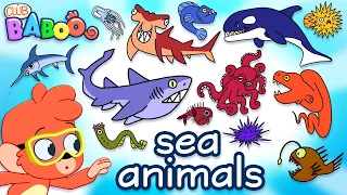 Scary Sea Animals for Kids | Learn Scary Ocean animals names cartoon | Club Baboo