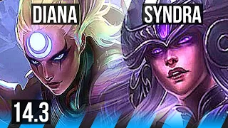DIANA vs SYNDRA (MID) | 4/1/2, 300+ games | EUW Challenger | 14.3