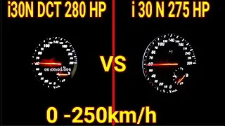 Hyundai i30N 280 HP DCT vs. 275 HP Manual: 0-250 km/h Challenge