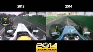 Lewis Hamilton onboard (Australia) 2013 vs 2014