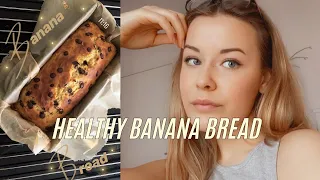 low calorie banana bread  ohne fett und zucker// back mit mir, gesundes Bananenbrot